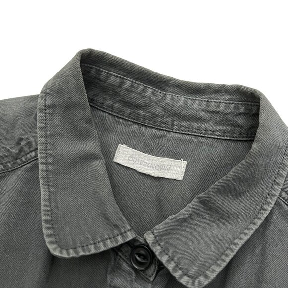 Outerknown Organic Cotton Linen Blend Romper Khaki Green M Safari Utility Preppy - Picture 4 of 10